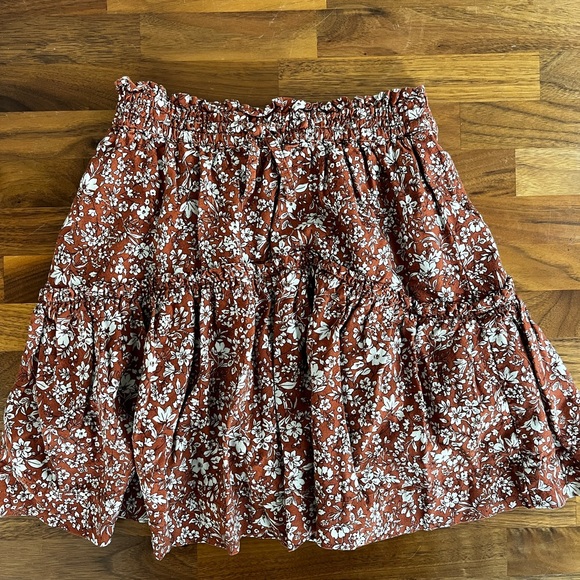 Zara Floral Print Skirt in Rust - Picture 4 of 6